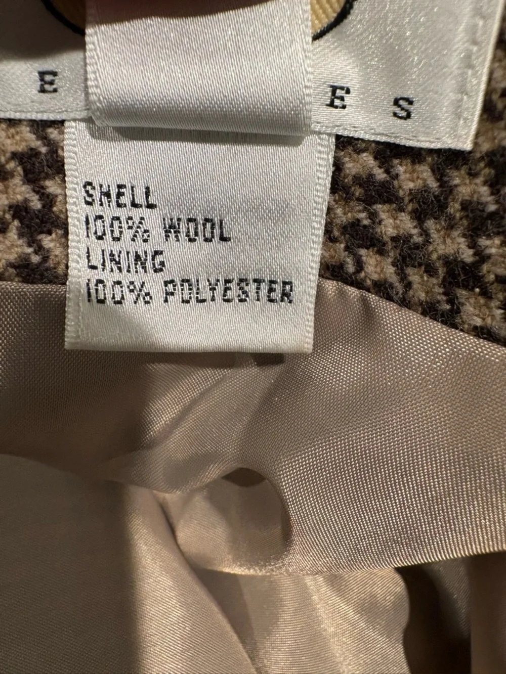 Talbots Vintage Academia Brown & Black Houndstooth Skirt with Side Button Detail - Picture 6 of 6